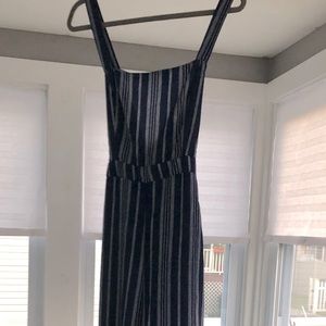 Forever21 jumper navy blue stripes; button straps